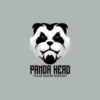panda huvud logotyp design esport team vektor