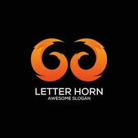 Brief G Horn Logo Design Gradient Farbe vektor