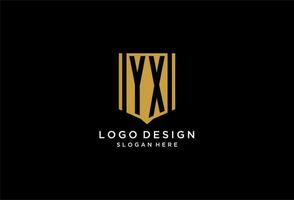 yx Monogramm Logo mit geometrisch Schild Symbol Design vektor