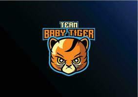 Baby Tiger Logo Design Spielen Esport vektor