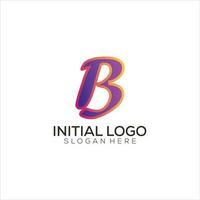 b första logotyp lutning färgrik design ikon vektor