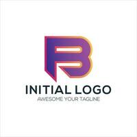 Initiale b Logo Design Gradient bunt vektor