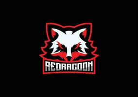 röd racoon esport logotyp maskot design vektor