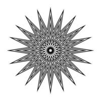 schwarz und Weiß optisch Illusion Star Spiral. Vektor Illustration.