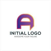 Initiale ein Logo Design Gradient bunt vektor
