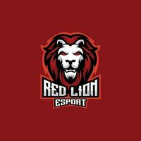 röd lejon logotyp esport team design gaming maskot vektor