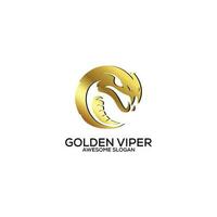 golden Viper Logo Design Gradient Luxus Farbe vektor