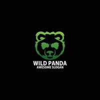 wild Panda Logo Design Gradient Linie Kunst vektor