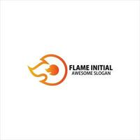 Initiale d mit Feuer Logo Design Gradient Farbe vektor