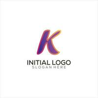 k Initiale Logo Gradient bunt Design Symbol vektor