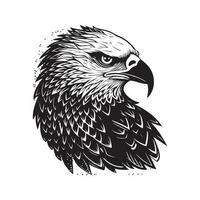 Adler, Jahrgang Logo Linie Kunst Konzept schwarz und Weiß Farbe, Hand gezeichnet Illustration vektor