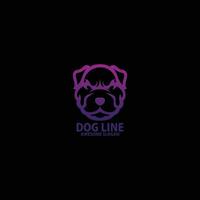 pitbull hund logotyp design lutning linje konst vektor