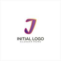 j första logotyp lutning färgrik design ikon vektor
