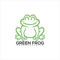 Frosch Logo Design Linie Kunst Farbe vektor