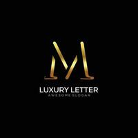 Brief m Logo mit Luxus Farbe Design vektor