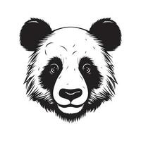Panda, Jahrgang Logo Linie Kunst Konzept schwarz und Weiß Farbe, Hand gezeichnet Illustration vektor