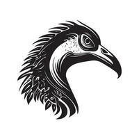 Gallimus, Jahrgang Logo Linie Kunst Konzept schwarz und Weiß Farbe, Hand gezeichnet Illustration vektor