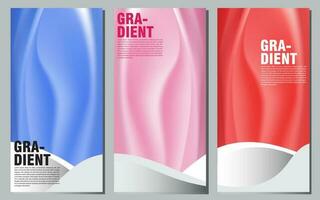 einstellen abstrakt Hintergrund glatt Gradient Gittergewebe Welle Design. Banner Vorlage Vektor