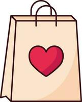 Liebe Einkaufen Tasche Symbol vektor
