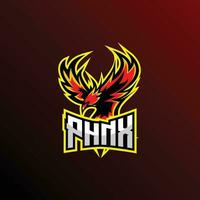 fågel Fenix logotyp esport design maskot vektor