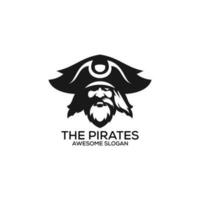 de pirater logotyp design silhuett linje konst vektor