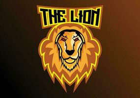 lejon huvud maskot logotyp design vektor