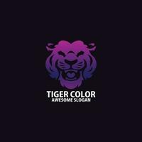 Tiger Kopf Logo Design Gradient bunt vektor