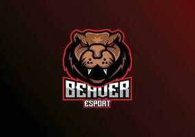 beaver esport logotyp maskot design vektor