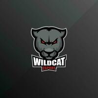 wilde Katze wütend Logo Spielen Esport Design vektor