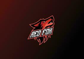 röd räv logotyp esport team design maskot vektor