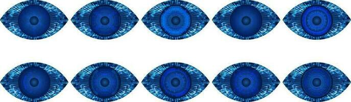 Icon-Pack für moderne Technologie mit Augen vektor
