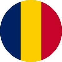 runden Chadian Flagge von Tschad vektor