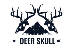 Handgezeichnete Twin Deer Skull vektor