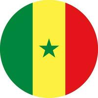 runden senegalesisch Flagge von Senegal vektor