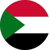 runden Sudanesen Flagge von Sudan vektor