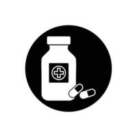 medicin och flaska ikon. avrundad knapp stil redigerbar vektor eps symbol illustration.