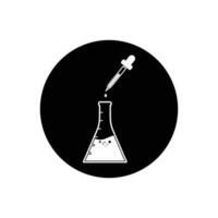 kemisk experimentera ikon med flaska och pippade. avrundad knapp stil redigerbar vektor eps symbol illustration.