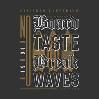 Kalifornien träumend Surfen Fahrer, lange Strand, Vektor t Hemd drucken, Typografie Grafik Design, und andere verwenden