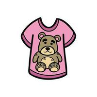 isolieren Illustration Spielzeug Teddy Bär T-Shirt vektor