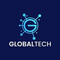 brev g globaltech enkel logotyp vektor