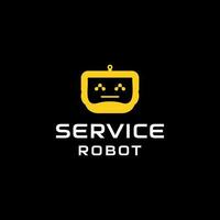 Bedienung Roboter einfach Vektor Logo