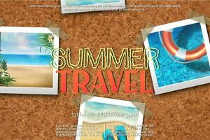 Sommer- Reise Banner mit etwas Bild Frames um. vektor