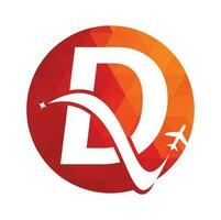 Brief d Luft Reise Logo Design Vorlage. d Brief und Flugzeug Logo Design Symbol Vektor. vektor