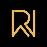 wr Monogramm Logo das Kombination von das Briefe r und w, minimalistisch Linie Logo Vorlage isoliert auf schwarz Hintergrund vektor