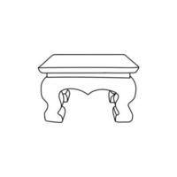 elegant Tabelle Möbel Linie einfach Logo vektor