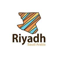 riyadh Karta. vektor Karta av saudi arabien huvudstad, riyadh Karta av saudi arabien Land, brev med arabicum karaktär betyder de namn av provins eller stad.