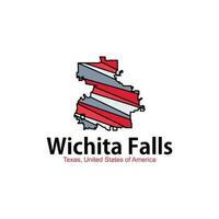 Karte von wichita Stürze Texas Stadt amerikanisch geometrisch Logo vektor