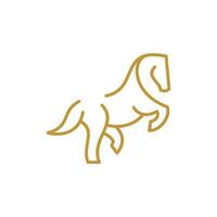 Springen golden Linie Pferd Vektor Grafik Symbol Tier. Show Springen Wettbewerb. Sport. Symbole und Design Elemente.