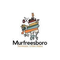 Murfreesboro Tennessee Stadt geometrisch kreativ Design vektor