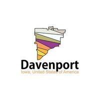 davenport iowa stad förenad stater modern logotyp vektor